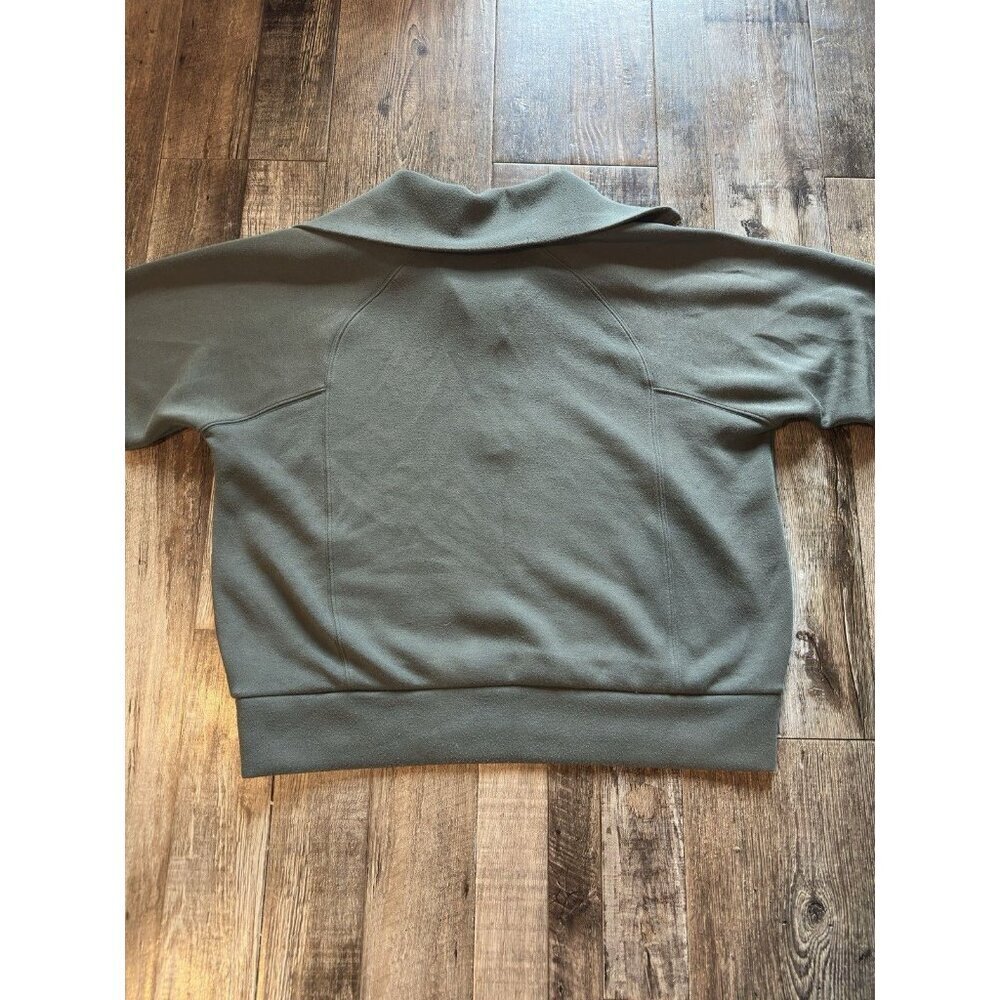 Spanx AirEssentials Half Zip Sweatshirt Dark Palm Green Size Medium - Picture 5 of 5